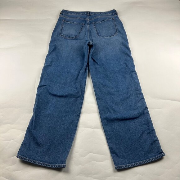 Old Navy Billie Blue Denim Sky Hi Braid Trim Wide Leg Jeans 10 - Picture 5 of 6